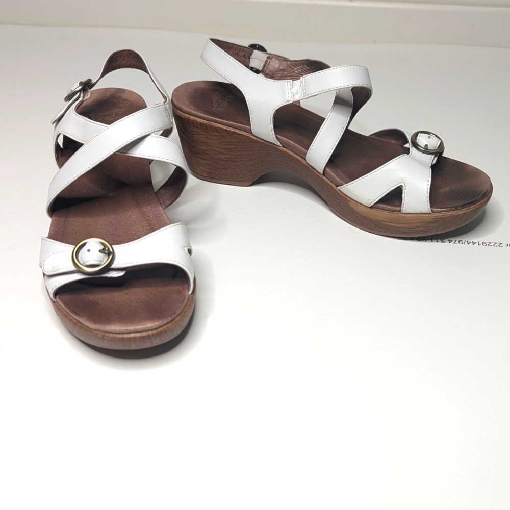 Dansko Julie Sandal - White Leather Size EU 40